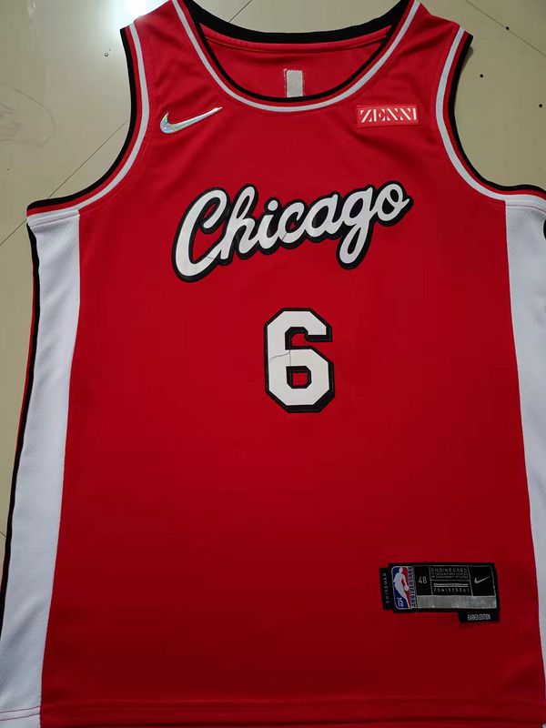 Men Chicago Bulls #6 Caruso Red 2022 City Edition Nike NBA Jersey